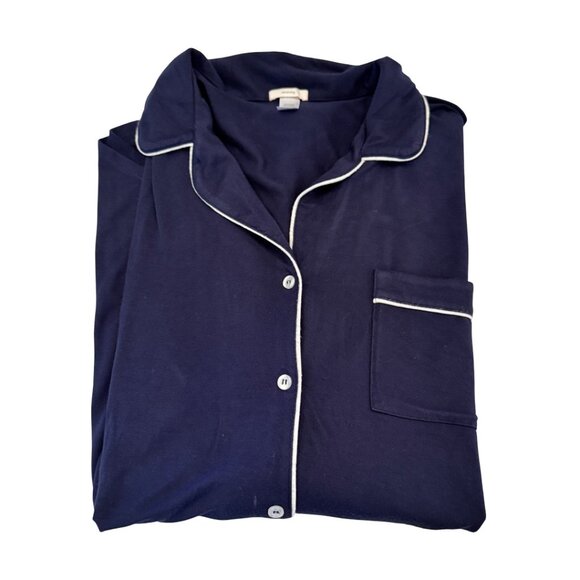 Eberjey Navy Blue Pajama Sleep Shirt Size Small - Picture 6 of 7
